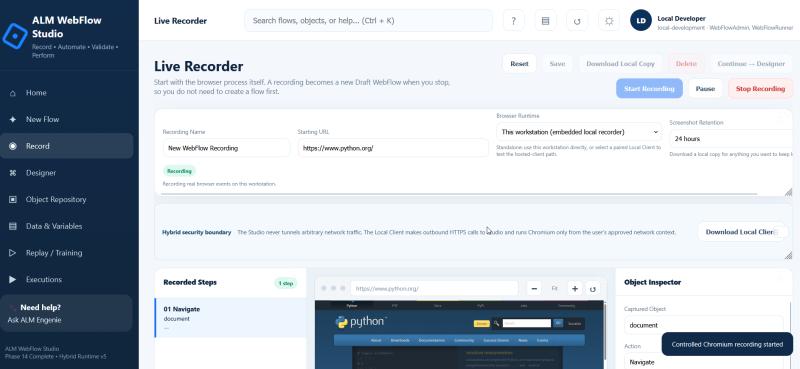 WebFlow Studio preview