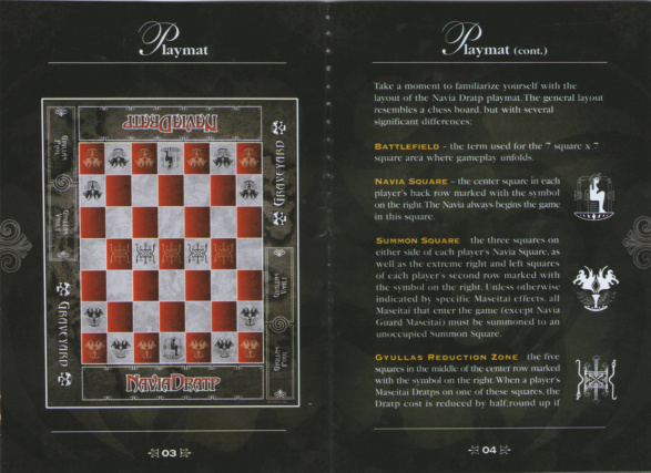 Rulebook playmat pages
